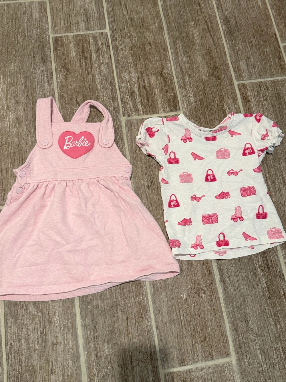 Monica and Andy Barbie Mattel Overall Dress and Shirt Heart